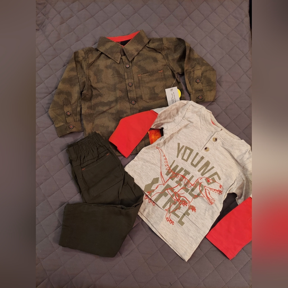 Kids Camouflage and Red Matching Set